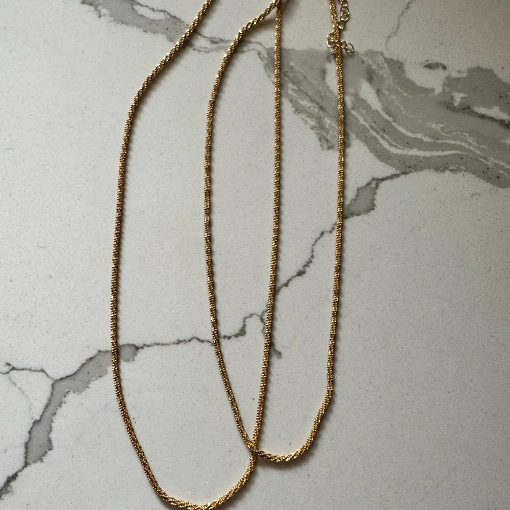 Gold Chain Necklaces- 2 Pieces - Picture 4 of 5
